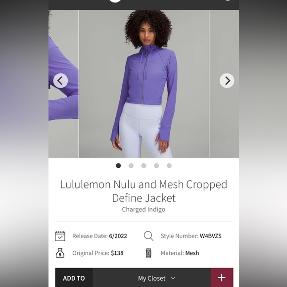 Lululemon Nulu and Mesh Cropped Define Jacket - Picture 10 of 10